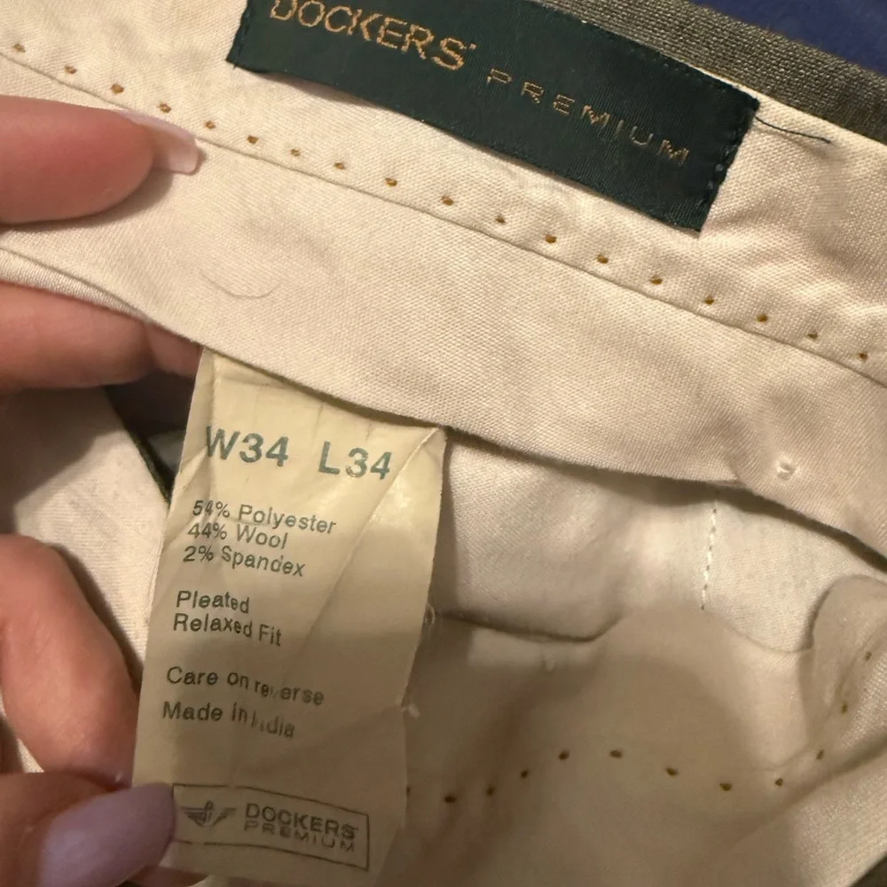 💛👉Dockers Premium Dress Pants 34x34 | Green Tailored Fit Slacks